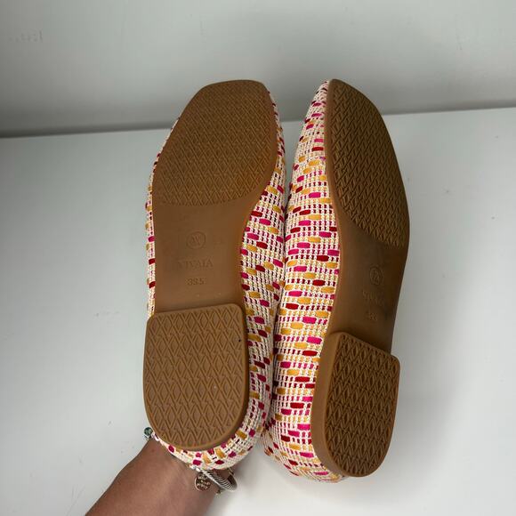 Vivaia Square-Toe V-Cut Flats (Margot 2.0) Multi Pink Crochet - Picture 7 of 7